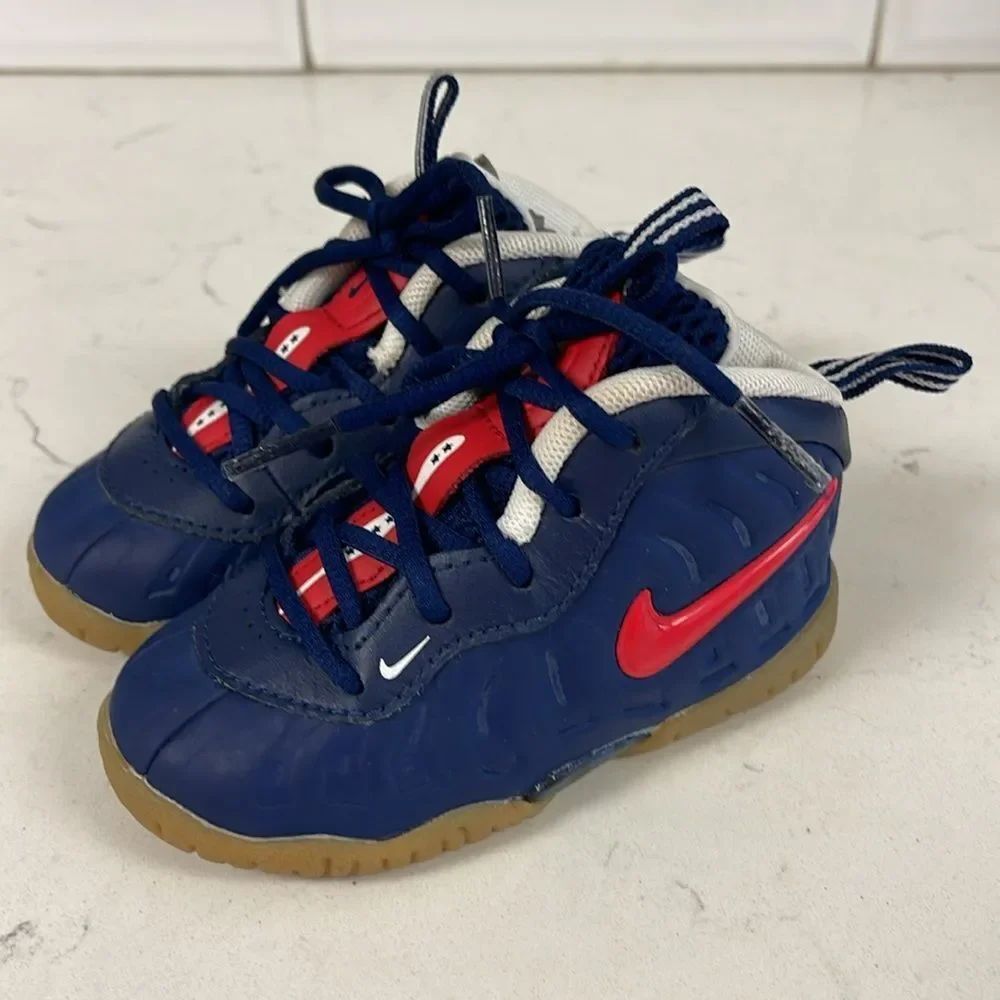 Nike Little Posite Pro TD 'USA' Blue and White Sneakers 843769 405 Size 6
